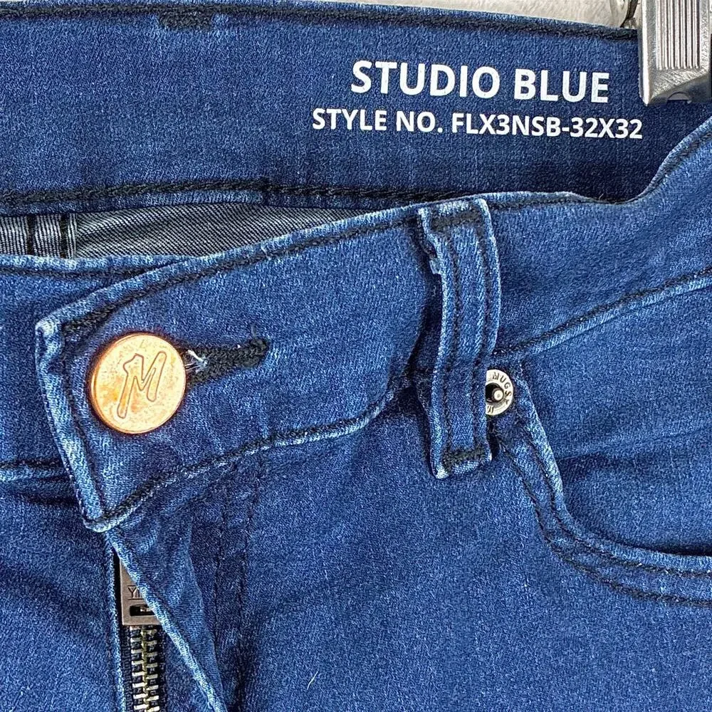 Mugsy Jeans Mens 32x32 Studio Blues Stretch Slim Straight Preppy Going Out